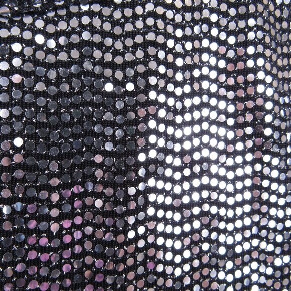 Tiffany & Grey Petite Women's Size M New Faux Sequin Silver Top Sleeveless - Picture 4 of 7